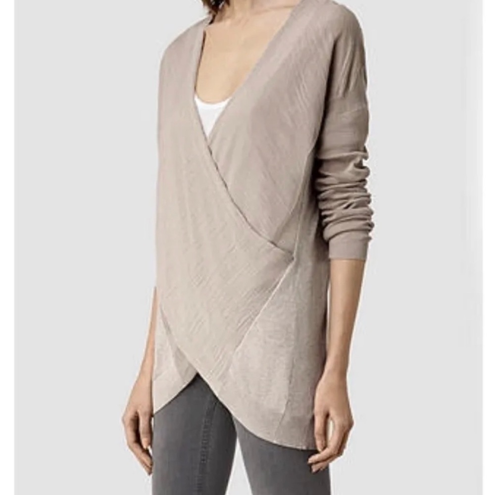 All Saints Twist Jumper Reversible Top- White